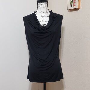 Black Sleeveless Drape neck Shell top by Worthington Size L
